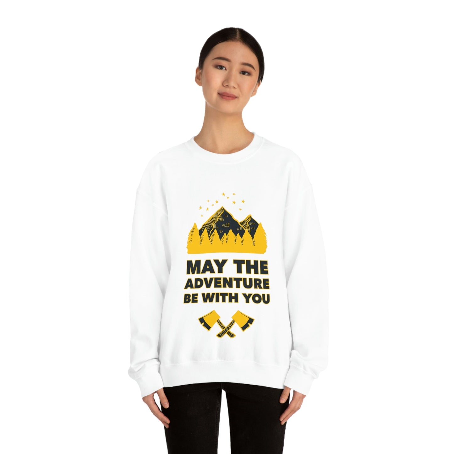 The Mountains Are Calling Hiking Fan Slogan Unisex Heavy Blend™ Crewneck Sweatshirt Ichaku [Perfect Gifts Selection]