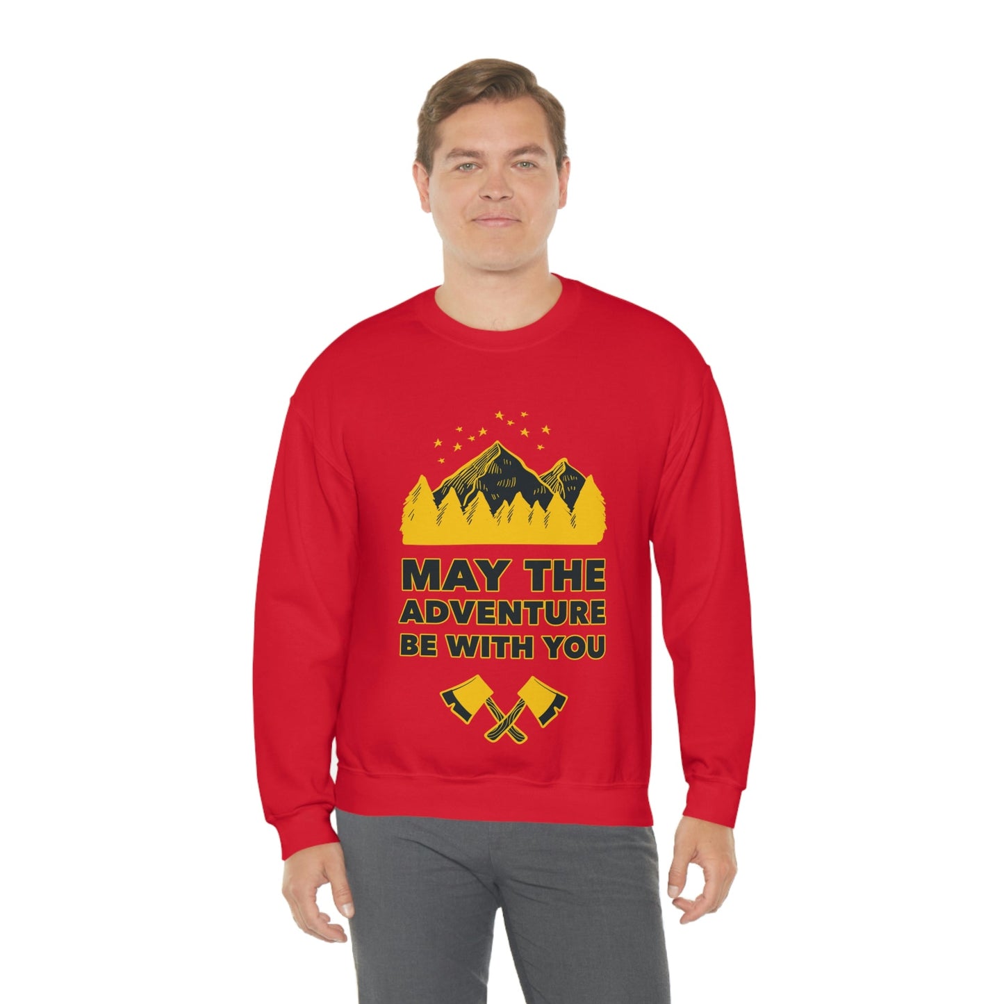 The Mountains Are Calling Hiking Fan Slogan Unisex Heavy Blend™ Crewneck Sweatshirt Ichaku [Perfect Gifts Selection]