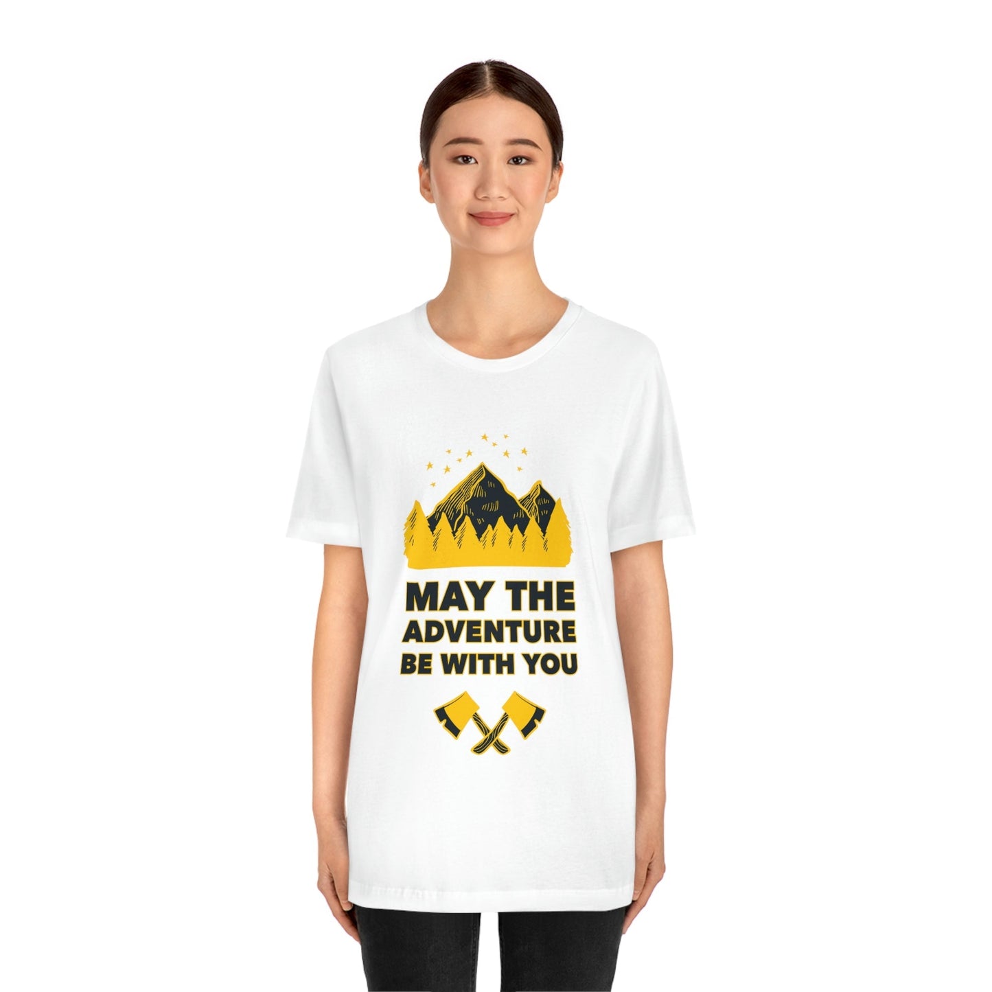 The Mountains Are Calling Hiking Fan Slogan Unisex Jersey Short Sleeve T-Shirt Ichaku [Perfect Gifts Selection]