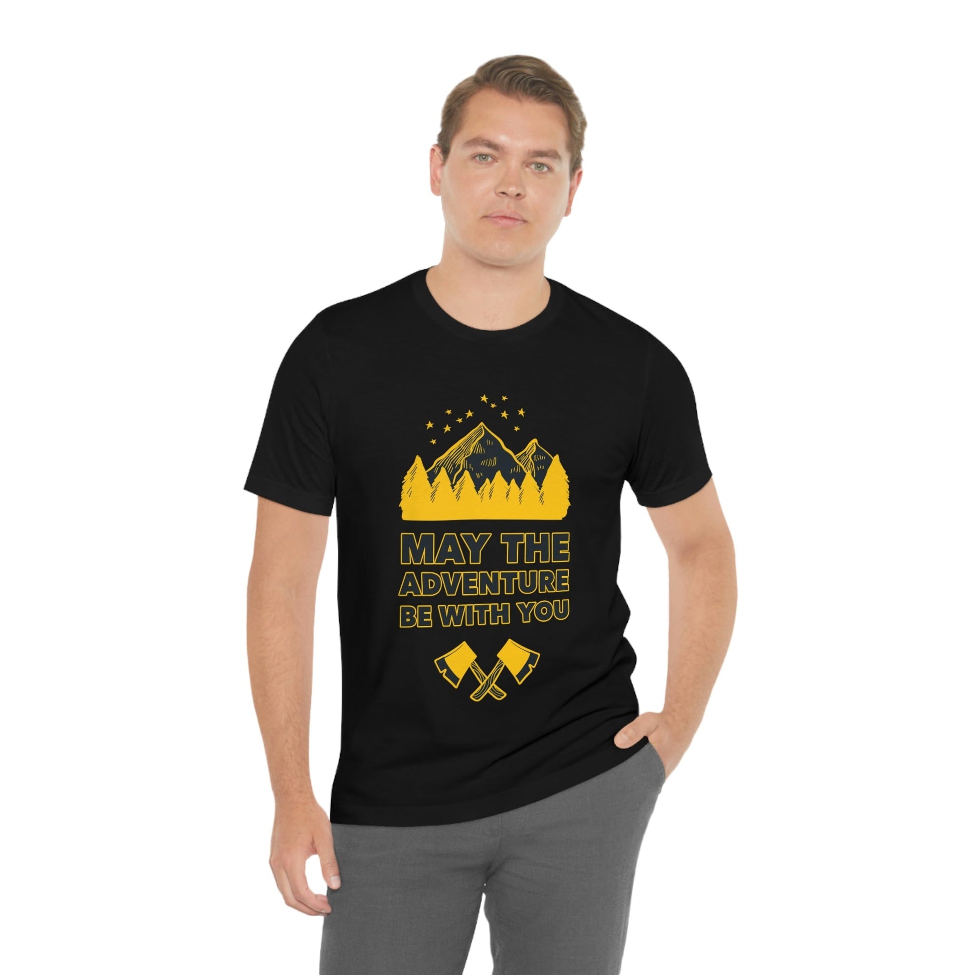 The Mountains Are Calling Hiking Fan Slogan Unisex Jersey Short Sleeve T-Shirt Ichaku [Perfect Gifts Selection]