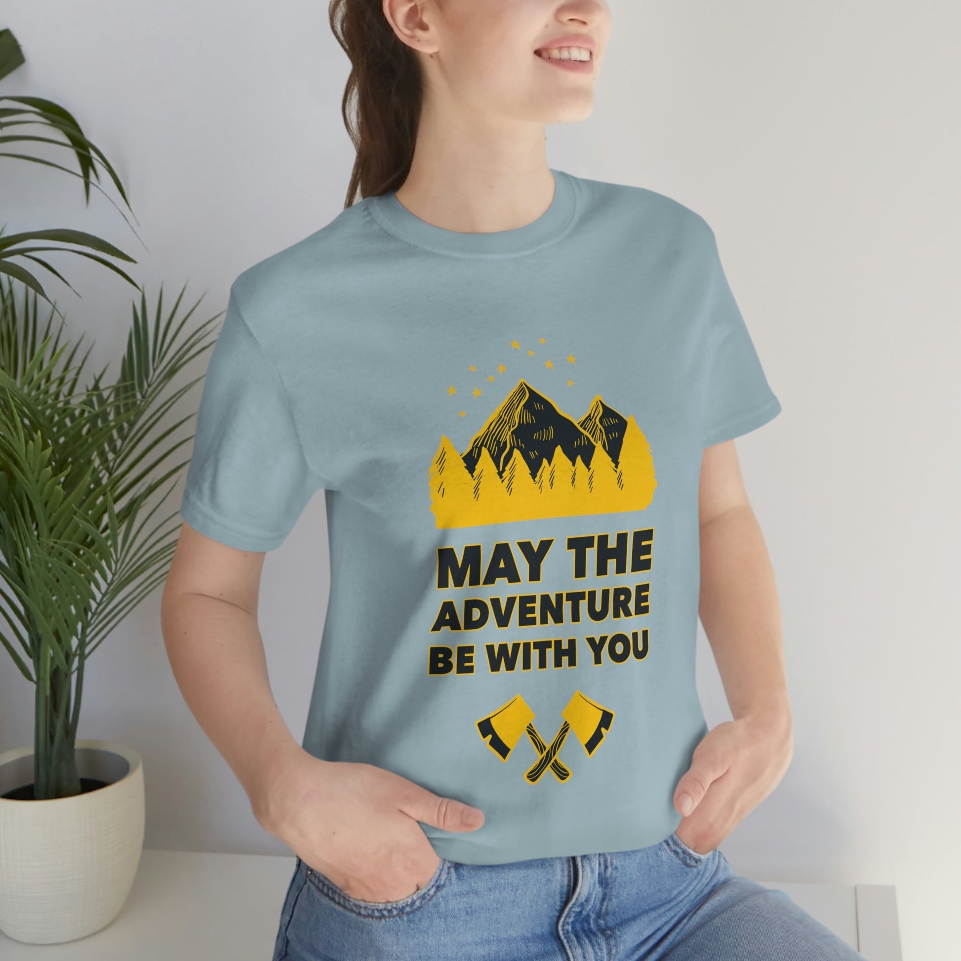 The Mountains Are Calling Hiking Fan Slogan Unisex Jersey Short Sleeve T-Shirt Ichaku [Perfect Gifts Selection]