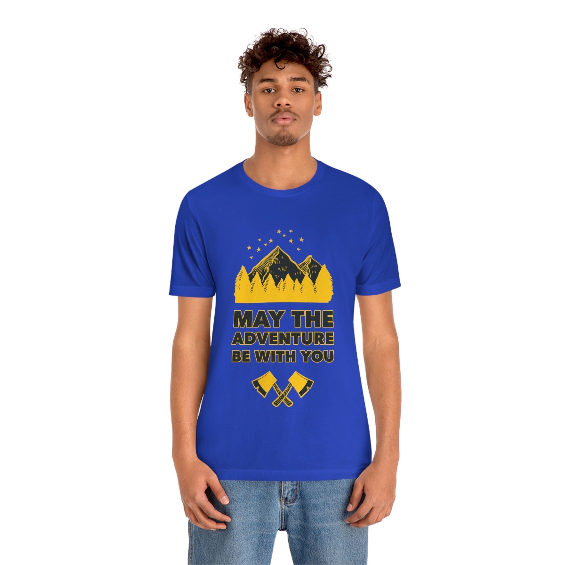 The Mountains Are Calling Hiking Fan Slogan Unisex Jersey Short Sleeve T-Shirt Ichaku [Perfect Gifts Selection]