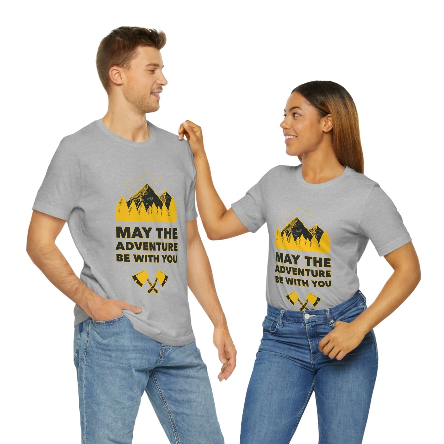 The Mountains Are Calling Hiking Fan Slogan Unisex Jersey Short Sleeve T-Shirt Ichaku [Perfect Gifts Selection]