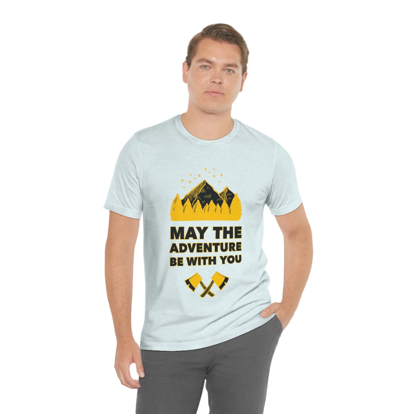 The Mountains Are Calling Hiking Fan Slogan Unisex Jersey Short Sleeve T-Shirt Ichaku [Perfect Gifts Selection]