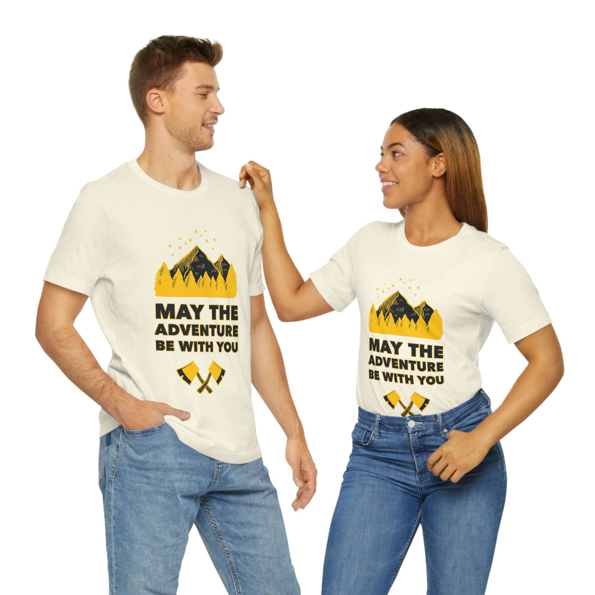 The Mountains Are Calling Hiking Fan Slogan Unisex Jersey Short Sleeve T-Shirt Ichaku [Perfect Gifts Selection]