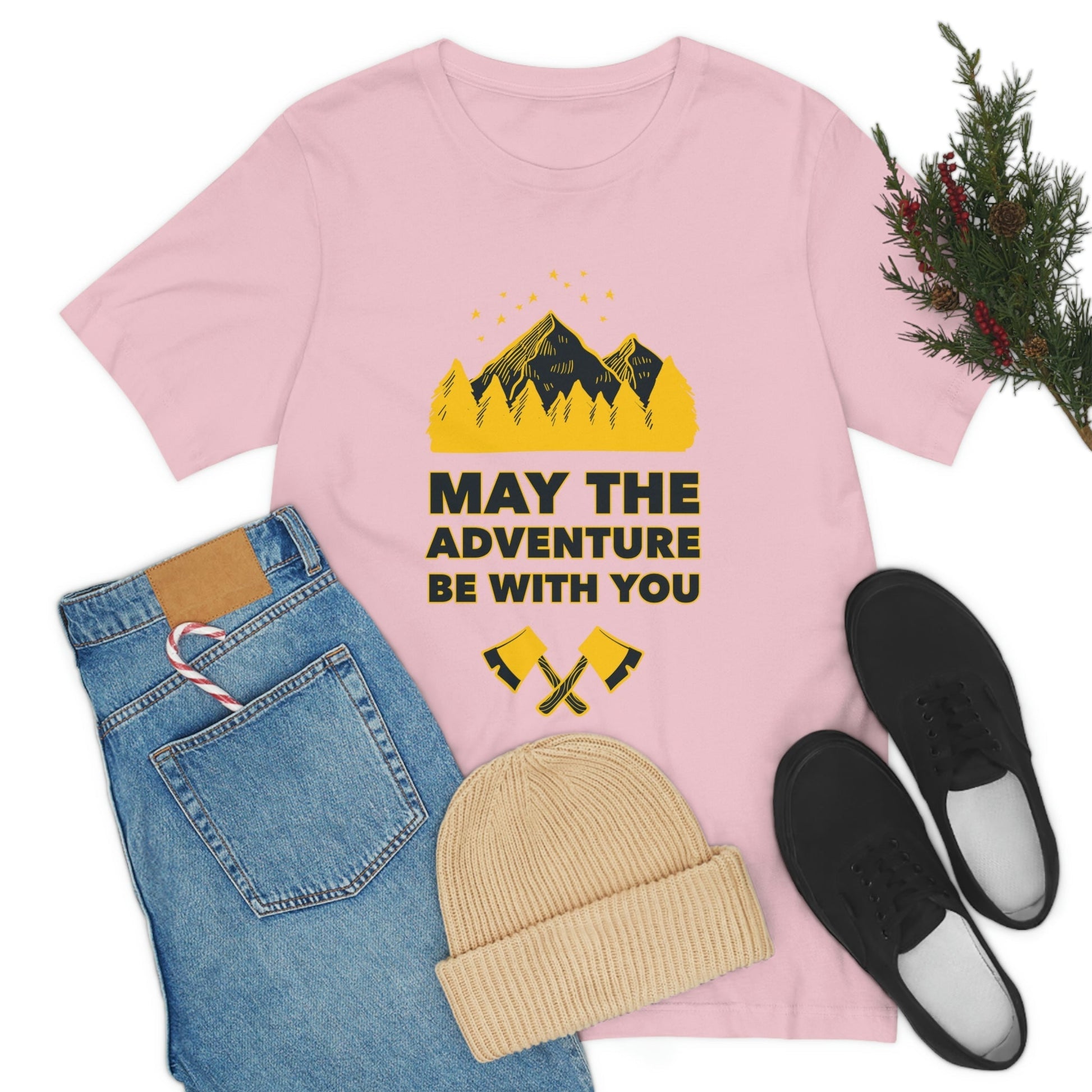 The Mountains Are Calling Hiking Fan Slogan Unisex Jersey Short Sleeve T-Shirt Ichaku [Perfect Gifts Selection]