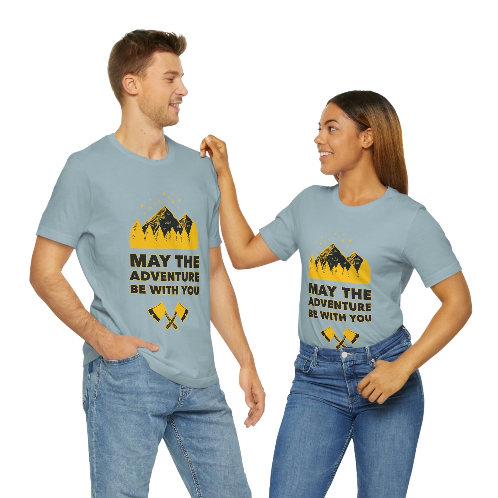 The Mountains Are Calling Hiking Fan Slogan Unisex Jersey Short Sleeve T-Shirt Ichaku [Perfect Gifts Selection]