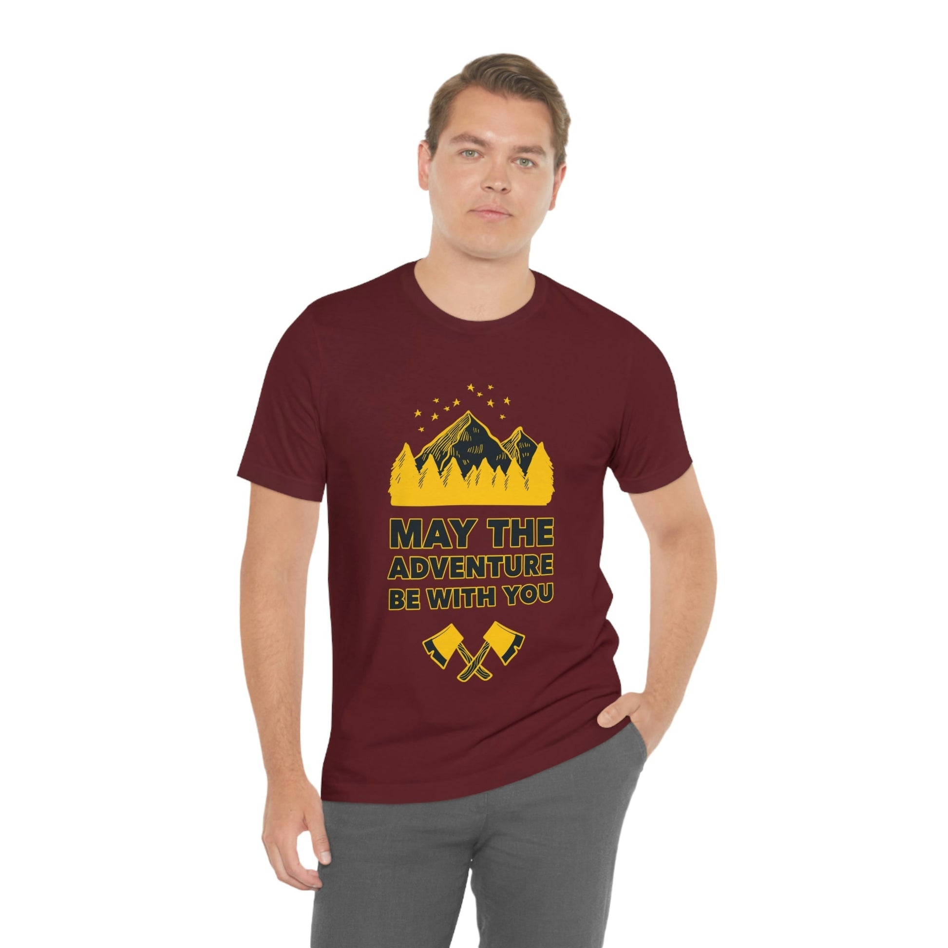 The Mountains Are Calling Hiking Fan Slogan Unisex Jersey Short Sleeve T-Shirt Ichaku [Perfect Gifts Selection]