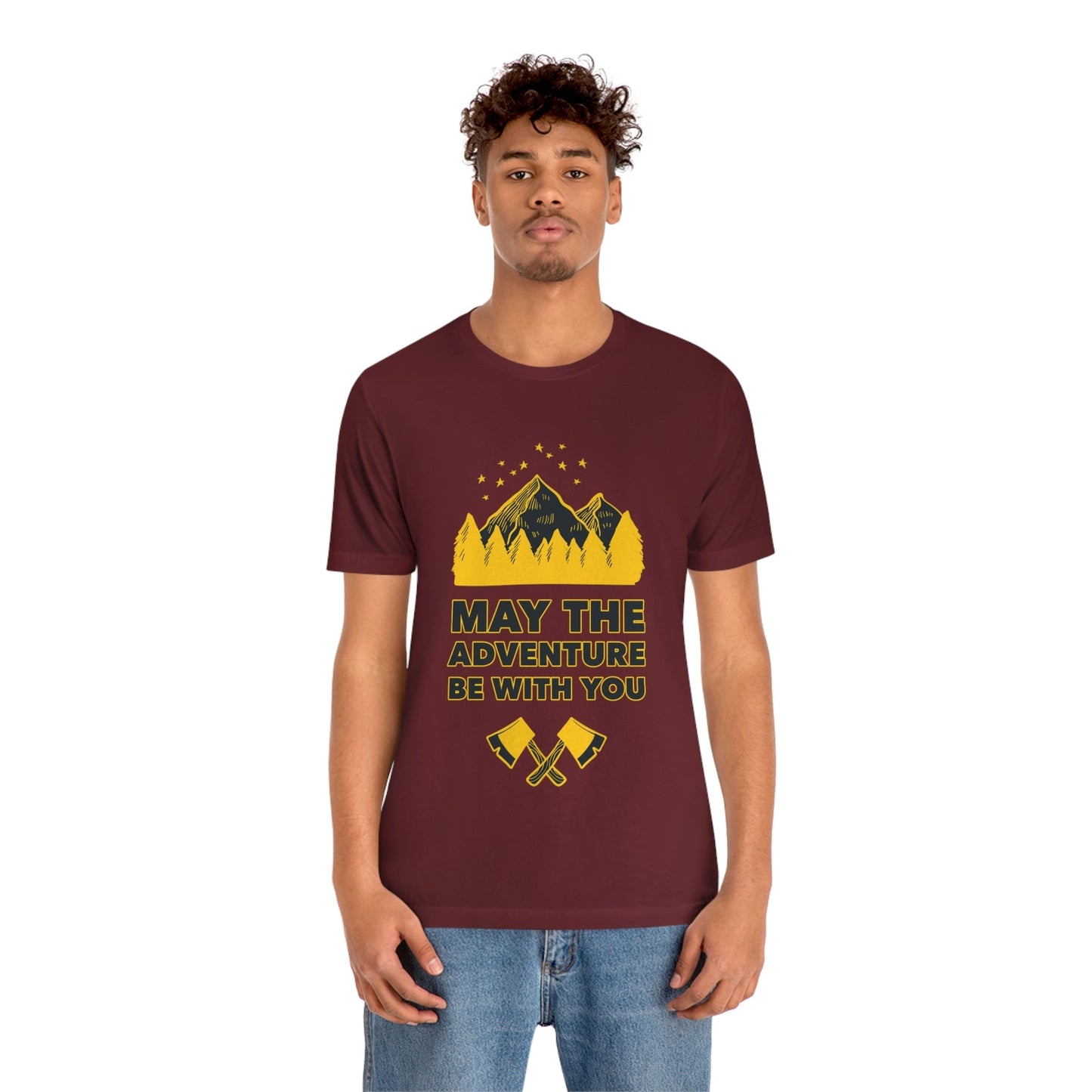 The Mountains Are Calling Hiking Fan Slogan Unisex Jersey Short Sleeve T-Shirt Ichaku [Perfect Gifts Selection]