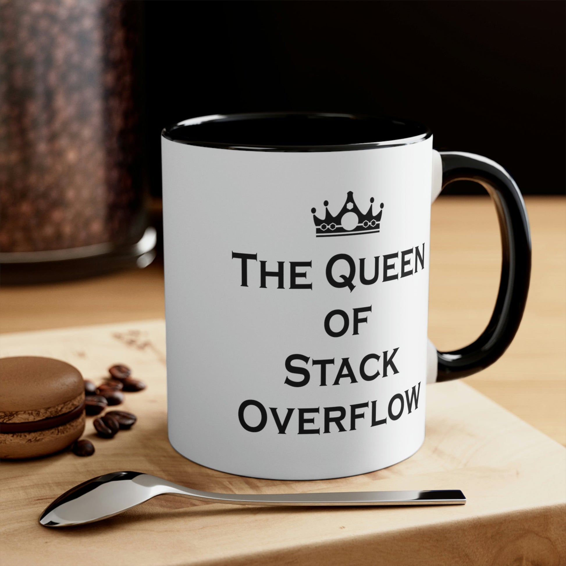 The Queen of Stack Overflow IT Funny Coding Accent Coffee Mug 11oz Ichaku [Perfect Gifts Selection]