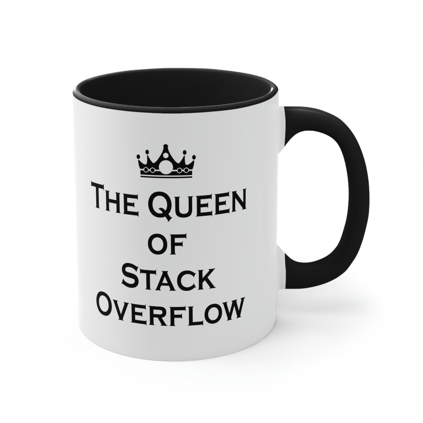 The Queen of Stack Overflow IT Funny Coding Accent Coffee Mug 11oz Ichaku [Perfect Gifts Selection]