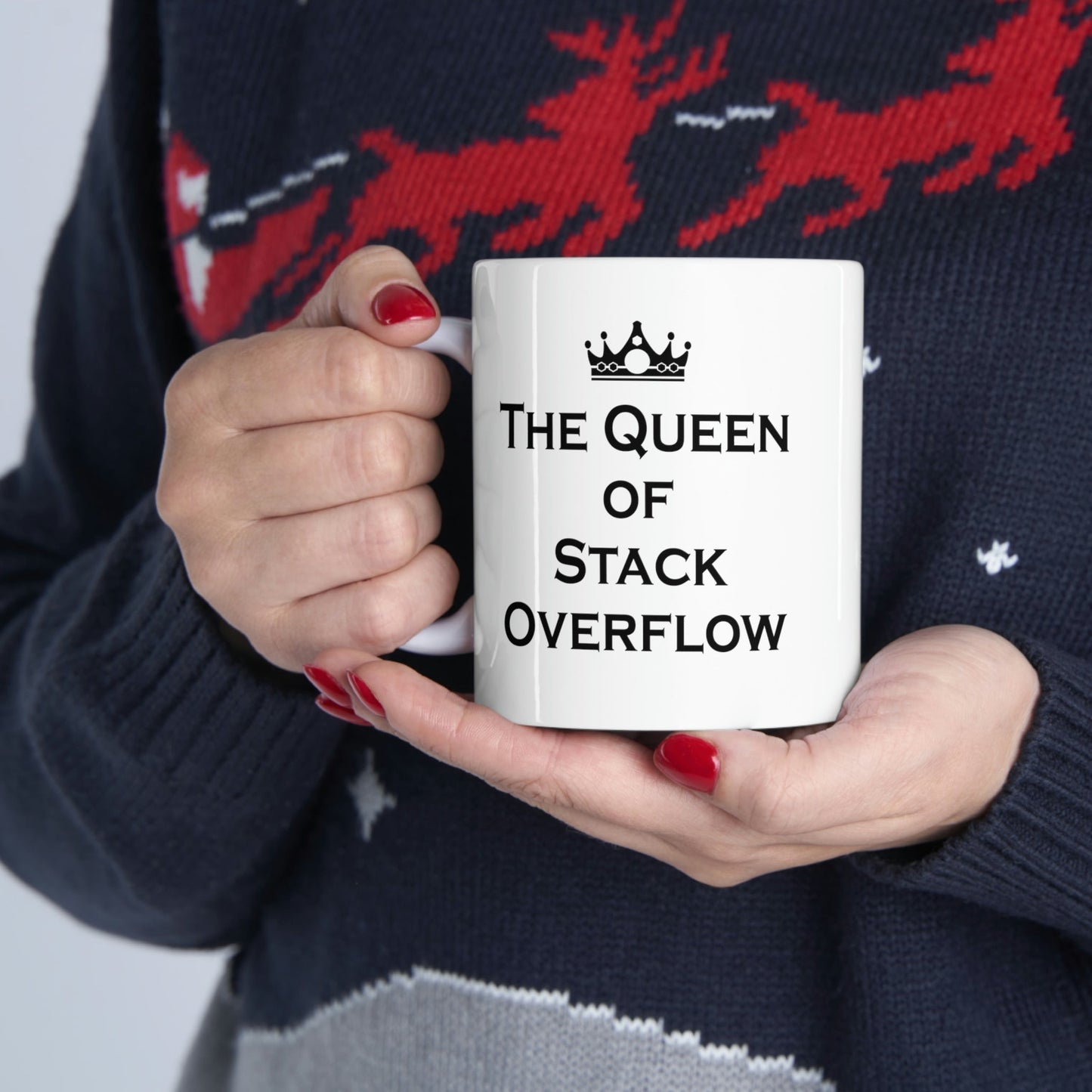 The Queen of Stack Overflow IT Funny Coding Ceramic Mug 11oz Ichaku [Perfect Gifts Selection]