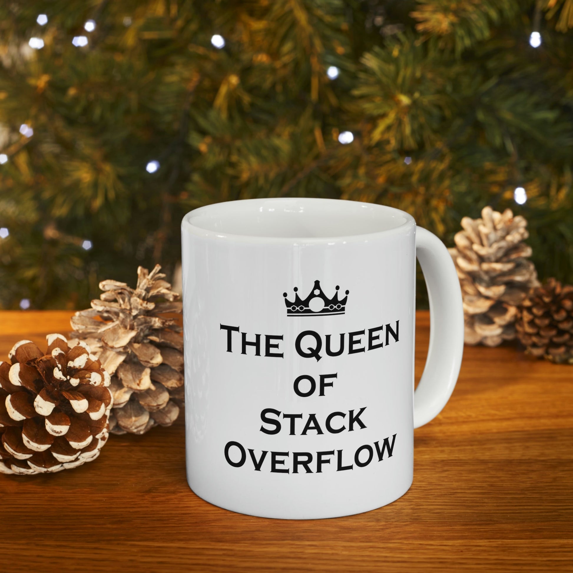 The Queen of Stack Overflow IT Funny Coding Ceramic Mug 11oz Ichaku [Perfect Gifts Selection]