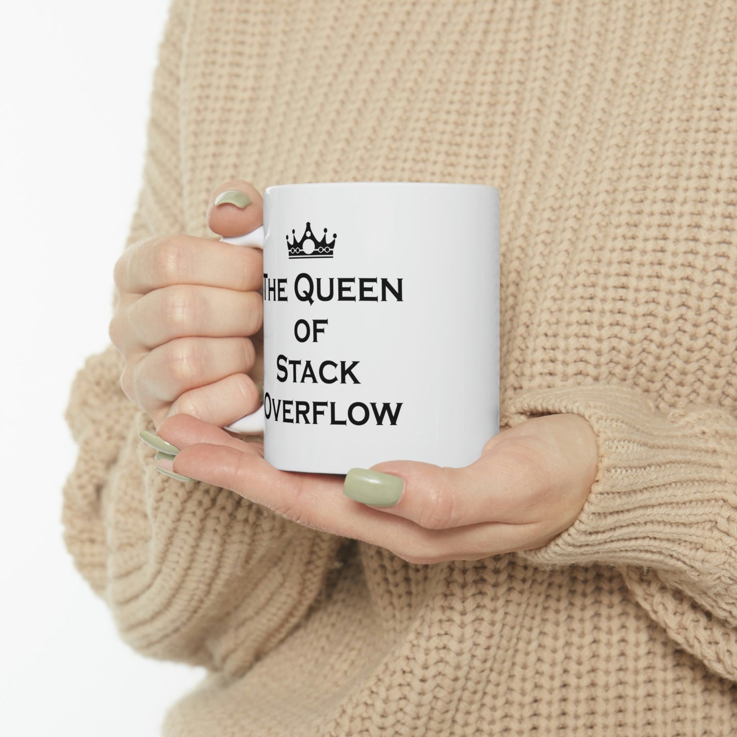 The Queen of Stack Overflow IT Funny Coding Ceramic Mug 11oz Ichaku [Perfect Gifts Selection]