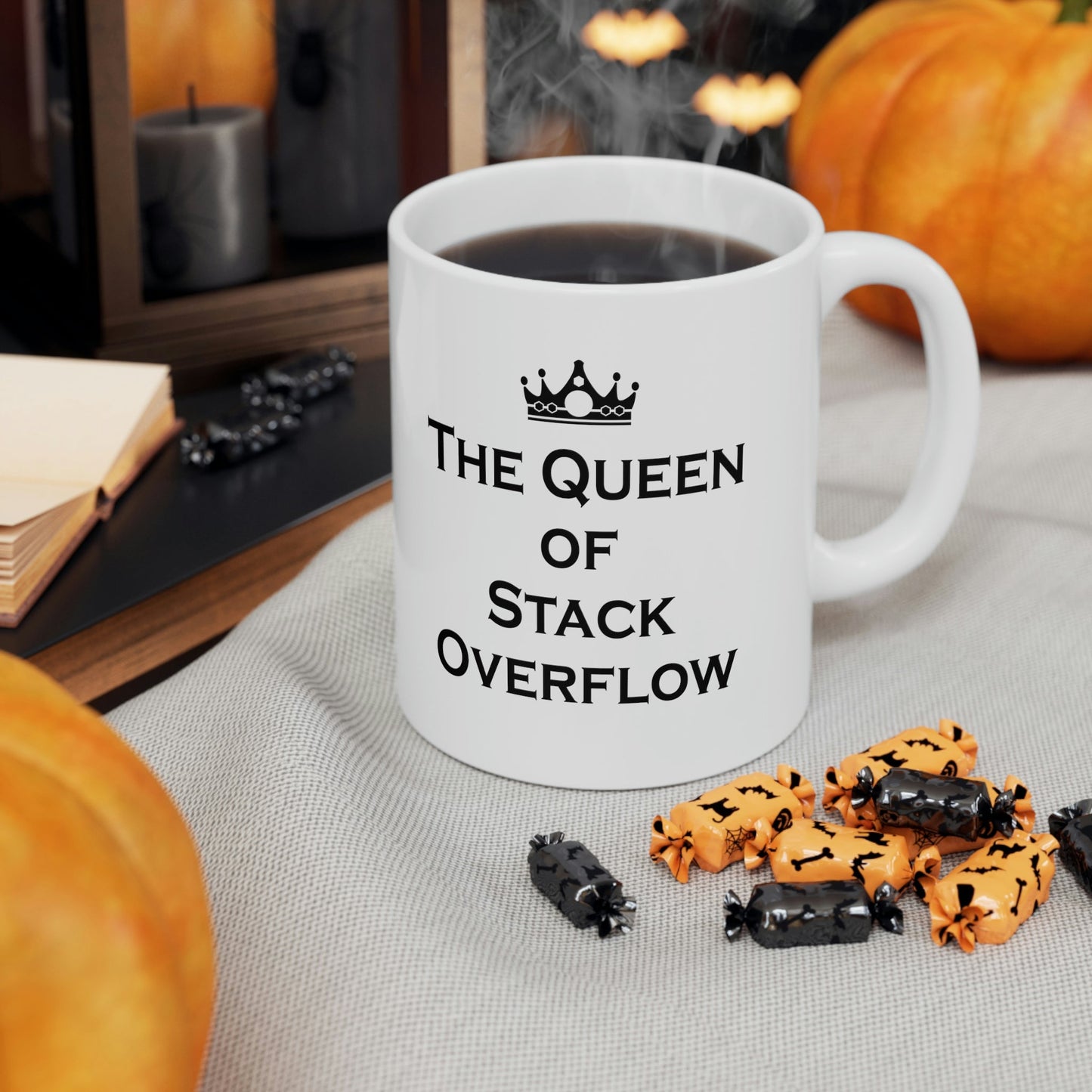 The Queen of Stack Overflow IT Funny Coding Ceramic Mug 11oz Ichaku [Perfect Gifts Selection]