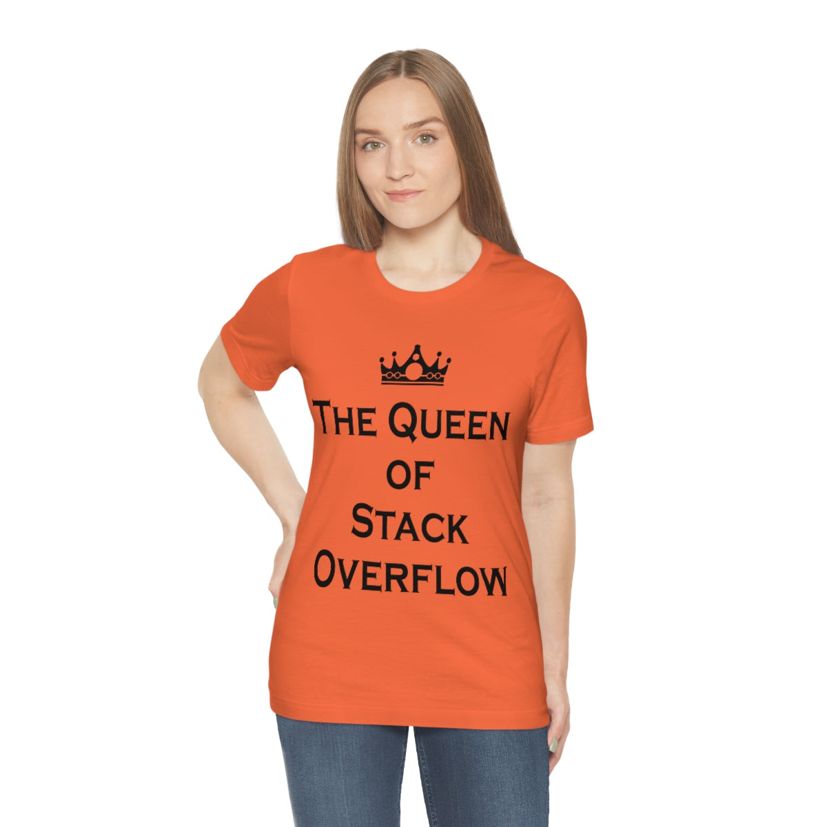 The Queen of Stack Overflow IT Funny Coding Unisex Jersey Short Sleeve T-Shirt Ichaku [Perfect Gifts Selection]