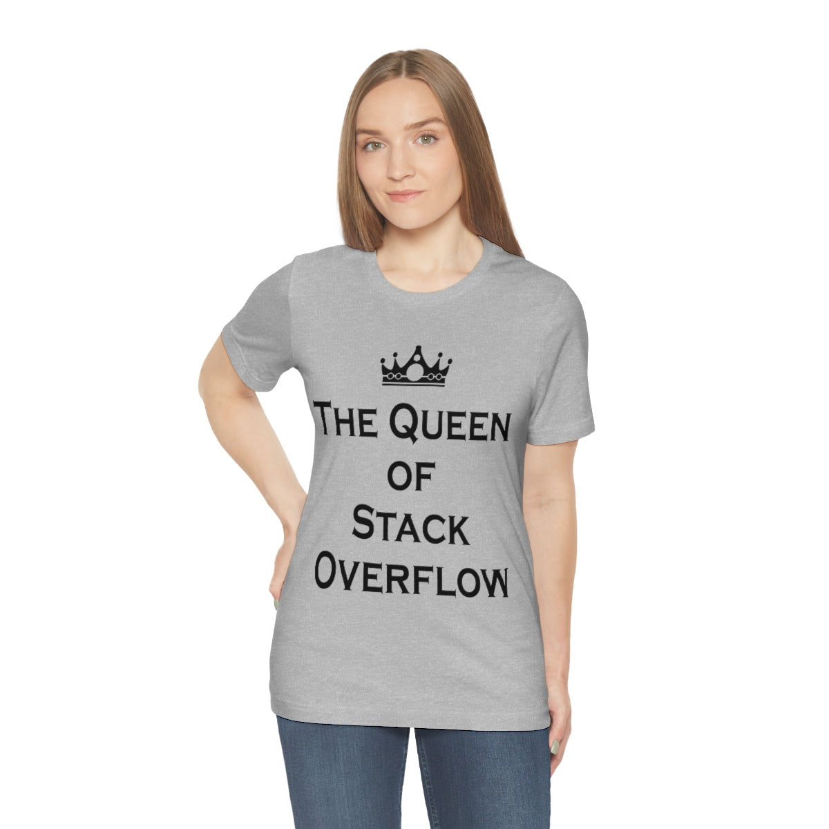 The Queen of Stack Overflow IT Funny Coding Unisex Jersey Short Sleeve T-Shirt Ichaku [Perfect Gifts Selection]