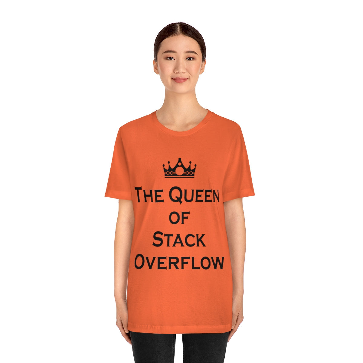 The Queen of Stack Overflow IT Funny Coding Unisex Jersey Short Sleeve T-Shirt Ichaku [Perfect Gifts Selection]