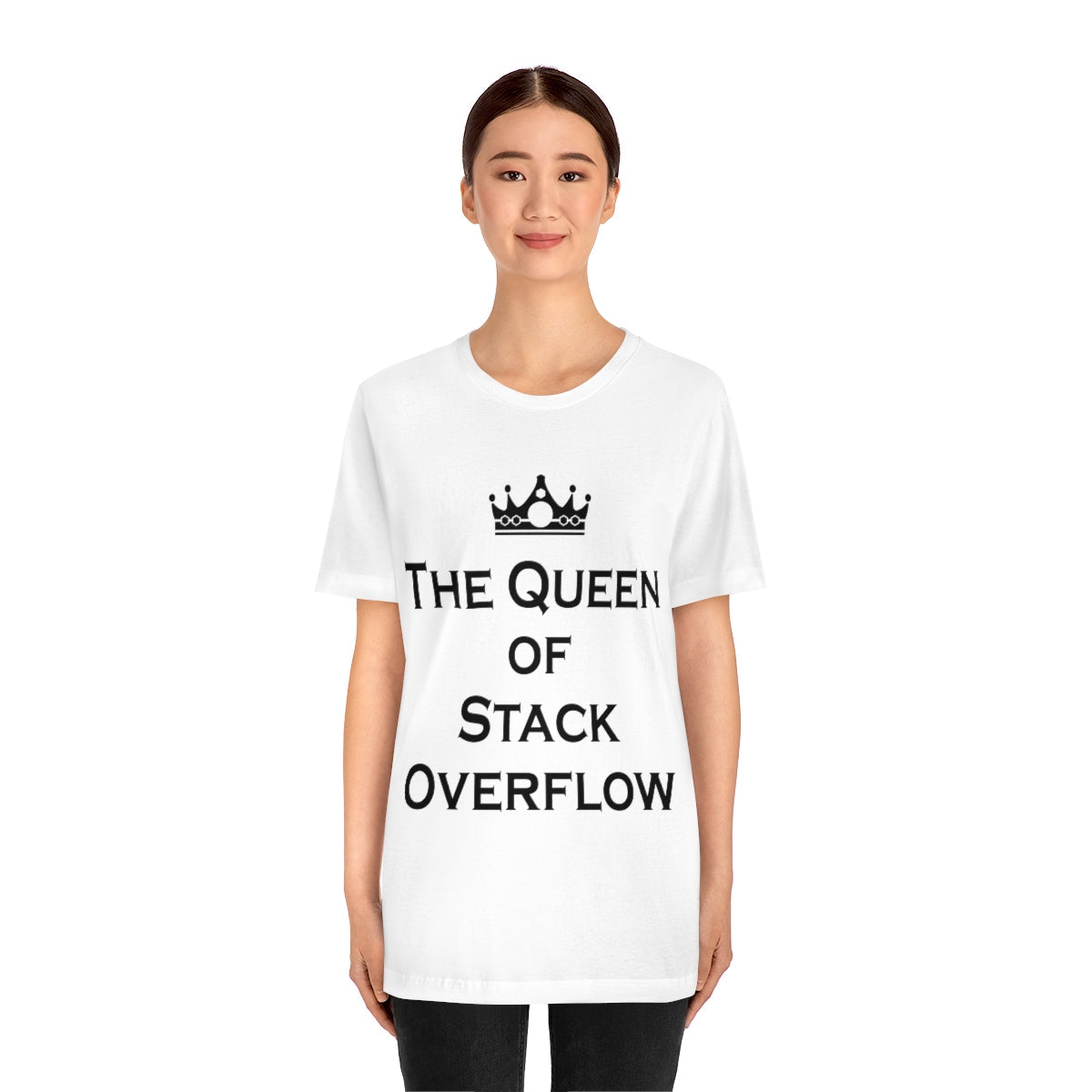 The Queen of Stack Overflow IT Funny Coding Unisex Jersey Short Sleeve T-Shirt Ichaku [Perfect Gifts Selection]