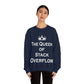 The Queen of Stack Overflow IT Funny Coding White Text  Unisex Heavy Blend™ Crewneck Sweatshirt Ichaku [Perfect Gifts Selection]