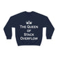 The Queen of Stack Overflow IT Funny Coding White Text  Unisex Heavy Blend™ Crewneck Sweatshirt Ichaku [Perfect Gifts Selection]