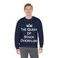 The Queen of Stack Overflow IT Funny Coding White Text  Unisex Heavy Blend™ Crewneck Sweatshirt Ichaku [Perfect Gifts Selection]