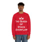 The Queen of Stack Overflow IT Funny Coding White Text  Unisex Heavy Blend™ Crewneck Sweatshirt Ichaku [Perfect Gifts Selection]