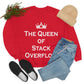 The Queen of Stack Overflow IT Funny Coding White Text  Unisex Heavy Blend™ Crewneck Sweatshirt Ichaku [Perfect Gifts Selection]