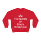 The Queen of Stack Overflow IT Funny Coding White Text  Unisex Heavy Blend™ Crewneck Sweatshirt Ichaku [Perfect Gifts Selection]