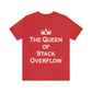 The Queen of Stack Overflow IT Funny Coding White Text Unisex Jersey Short Sleeve T-Shirt Ichaku [Perfect Gifts Selection]