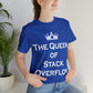 The Queen of Stack Overflow IT Funny Coding White Text Unisex Jersey Short Sleeve T-Shirt Ichaku [Perfect Gifts Selection]