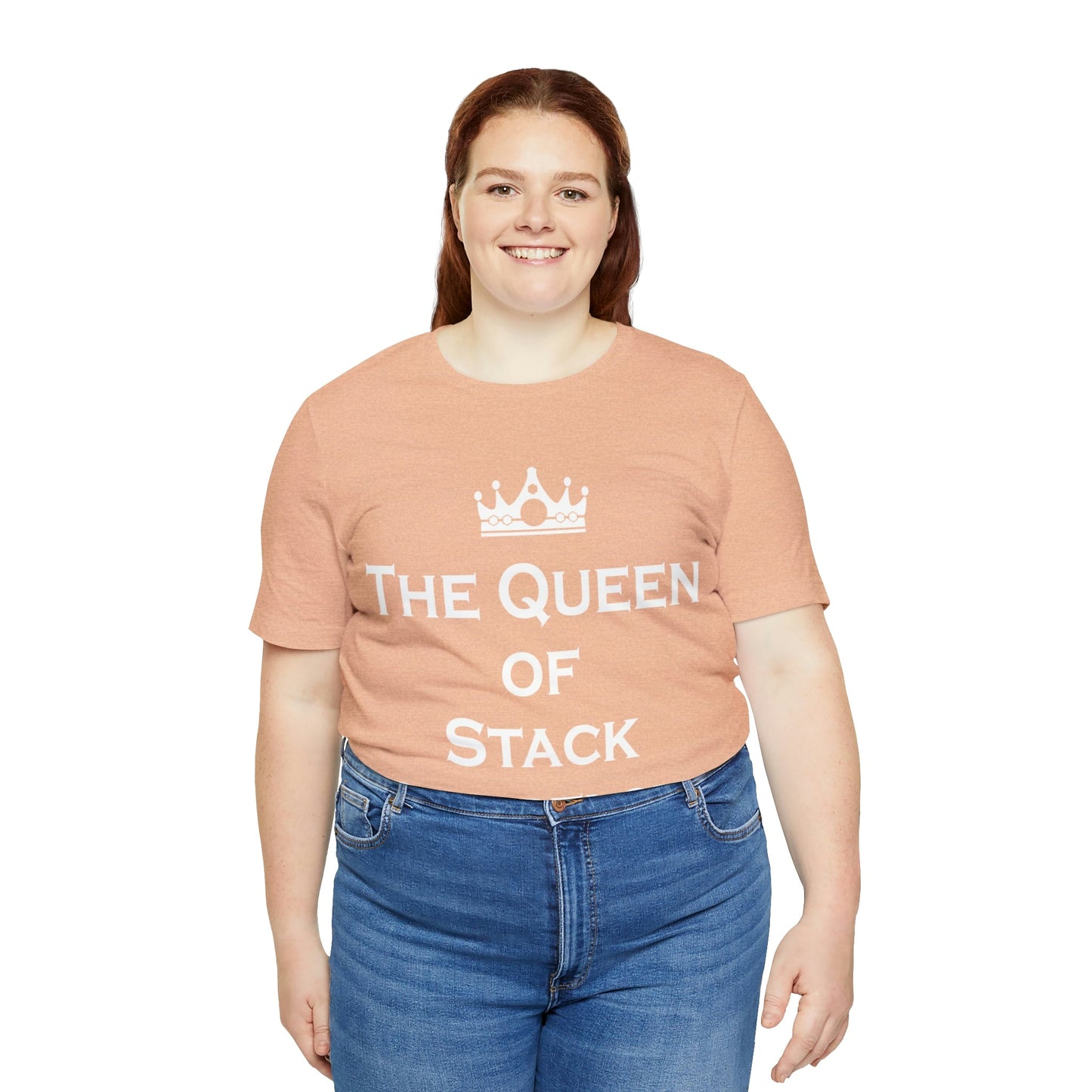 The Queen of Stack Overflow IT Funny Coding White Text Unisex Jersey Short Sleeve T-Shirt Ichaku [Perfect Gifts Selection]