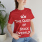 The Queen of Stack Overflow IT Funny Coding White Text Unisex Jersey Short Sleeve T-Shirt Ichaku [Perfect Gifts Selection]