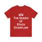 The Queen of Stack Overflow IT Funny Coding White Text Unisex Jersey Short Sleeve T-Shirt Ichaku [Perfect Gifts Selection]