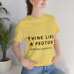 Think Like A Proton Always Positive Science Lovers Unisex Jersey Short Sleeve T-Shirt Ichaku [Perfect Gifts Selection]