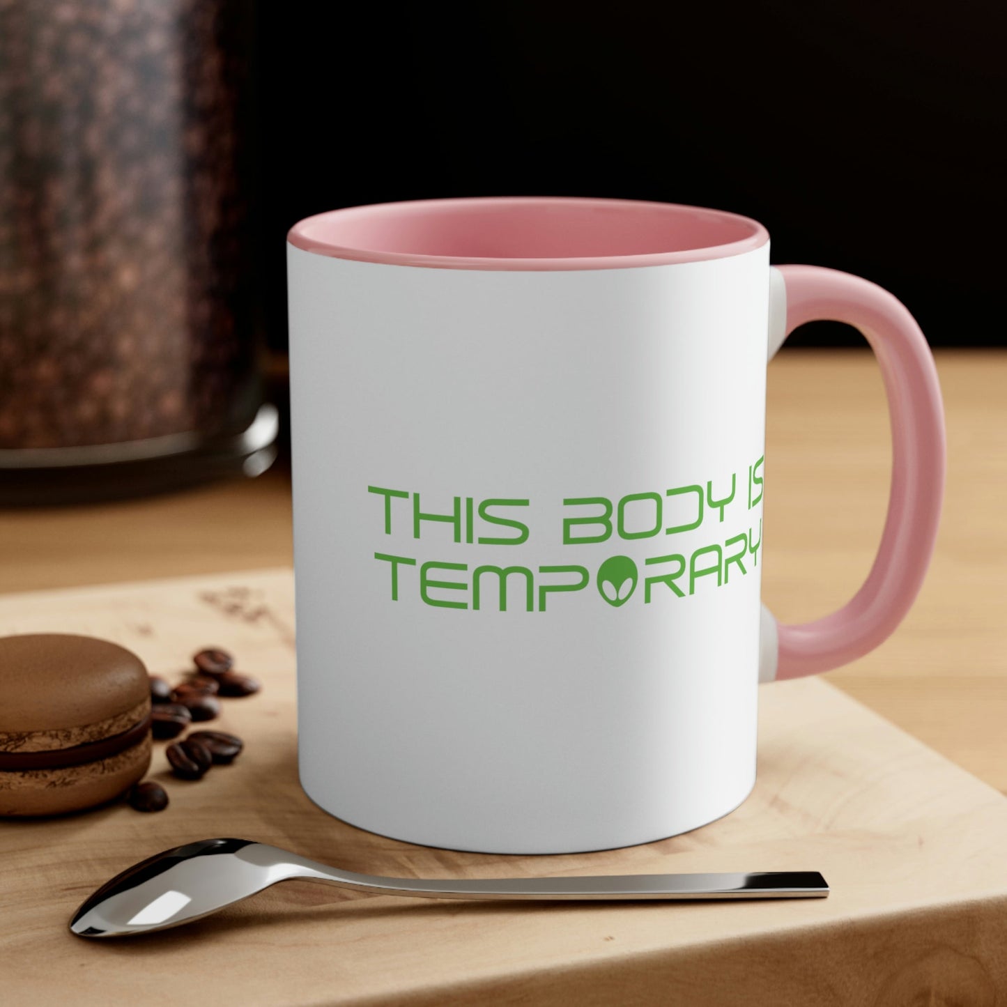 This Body Is Temporary UFO Funny Quotes Humor Classic Accent Coffee Mug 11oz Ichaku [Perfect Gifts Selection]