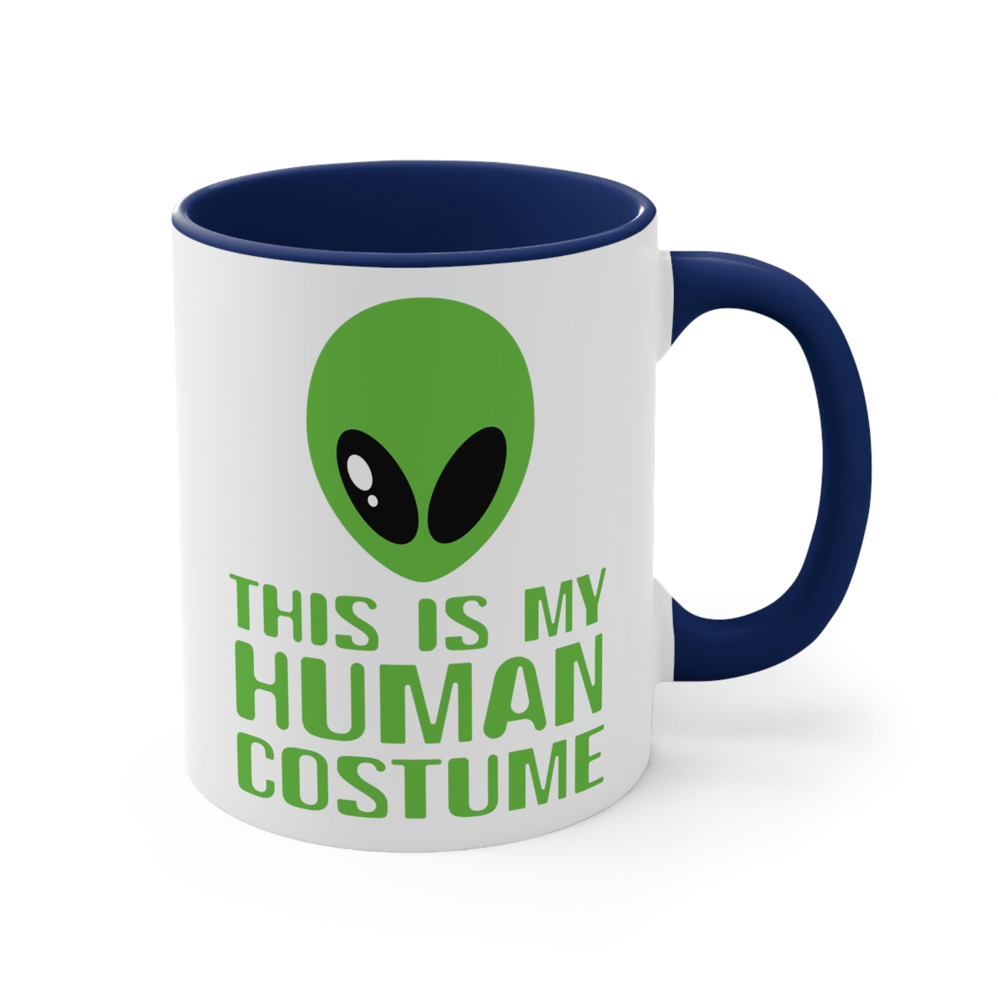 This Is My Human Costume Aliens UFO Funny Quotes Classic Accent Coffee Mug 11oz Ichaku [Perfect Gifts Selection]