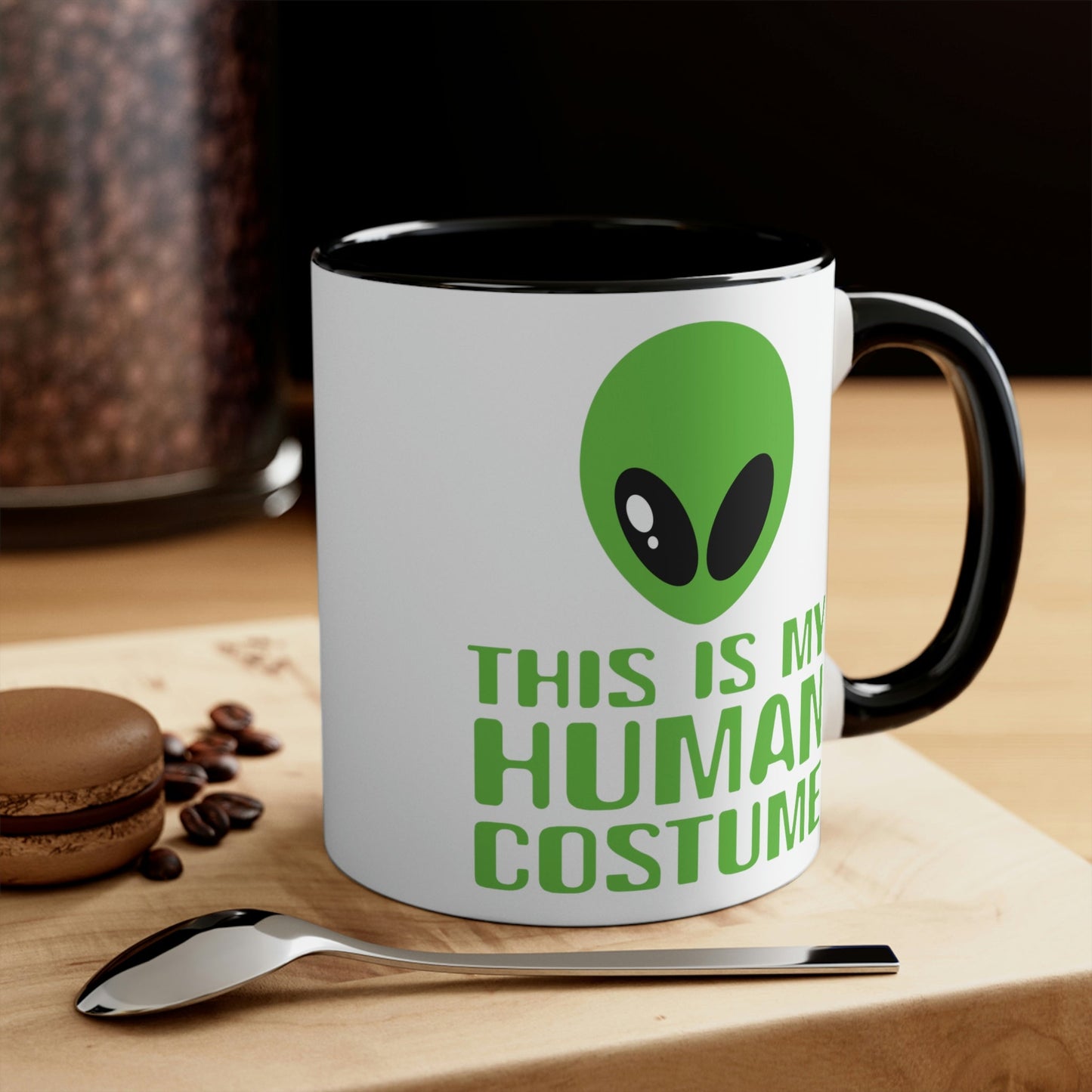 This Is My Human Costume Aliens UFO Funny Quotes Classic Accent Coffee Mug 11oz Ichaku [Perfect Gifts Selection]