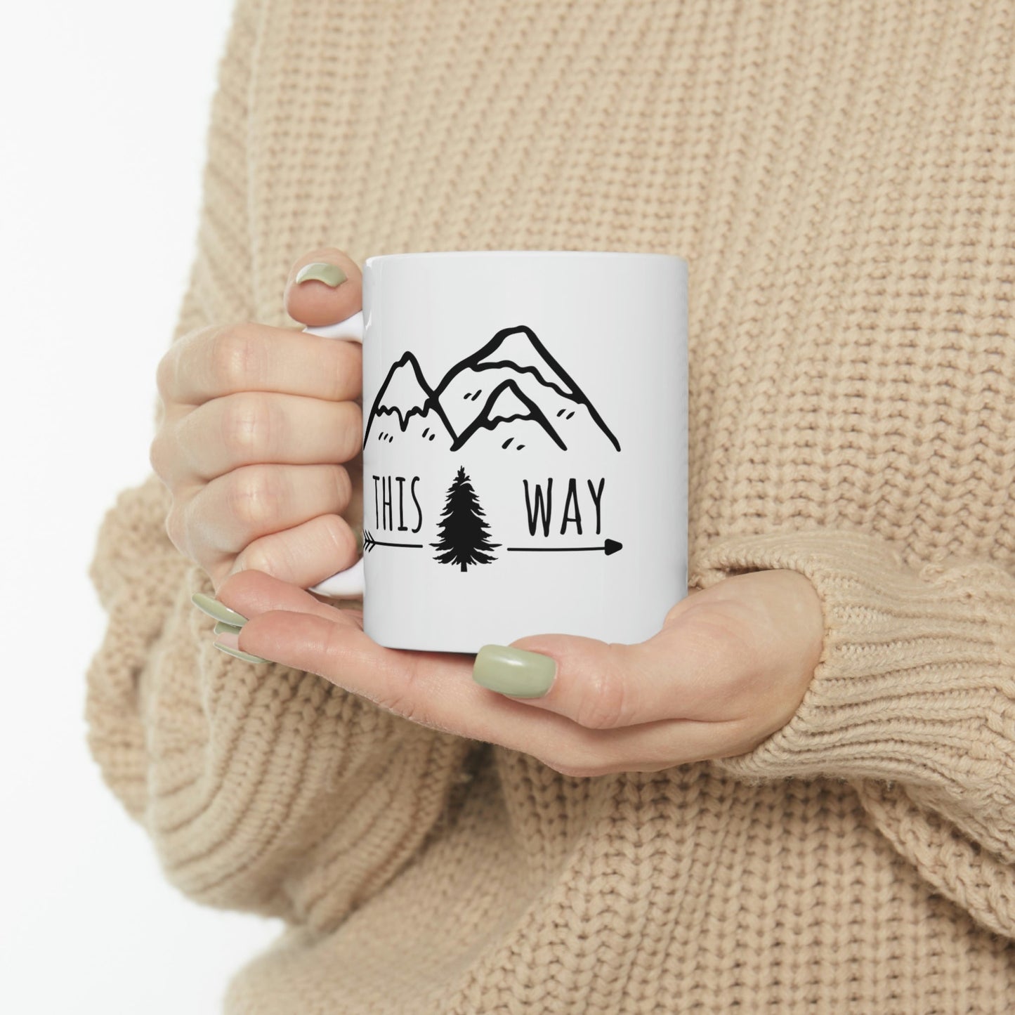 This Way Adventure Begins Vacation Landscape Explore Ceramic Mug 11oz Ichaku [Perfect Gifts Selection]