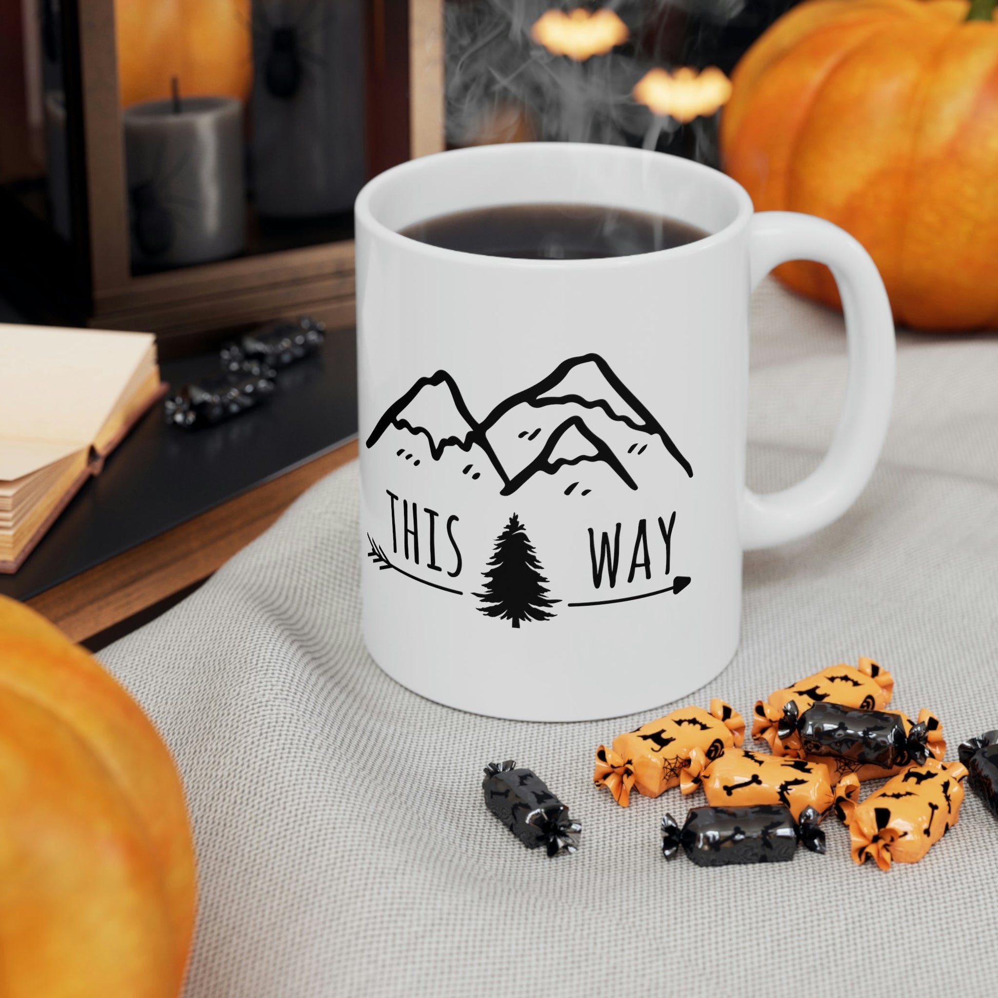 This Way Adventure Begins Vacation Landscape Explore Ceramic Mug 11oz Ichaku [Perfect Gifts Selection]