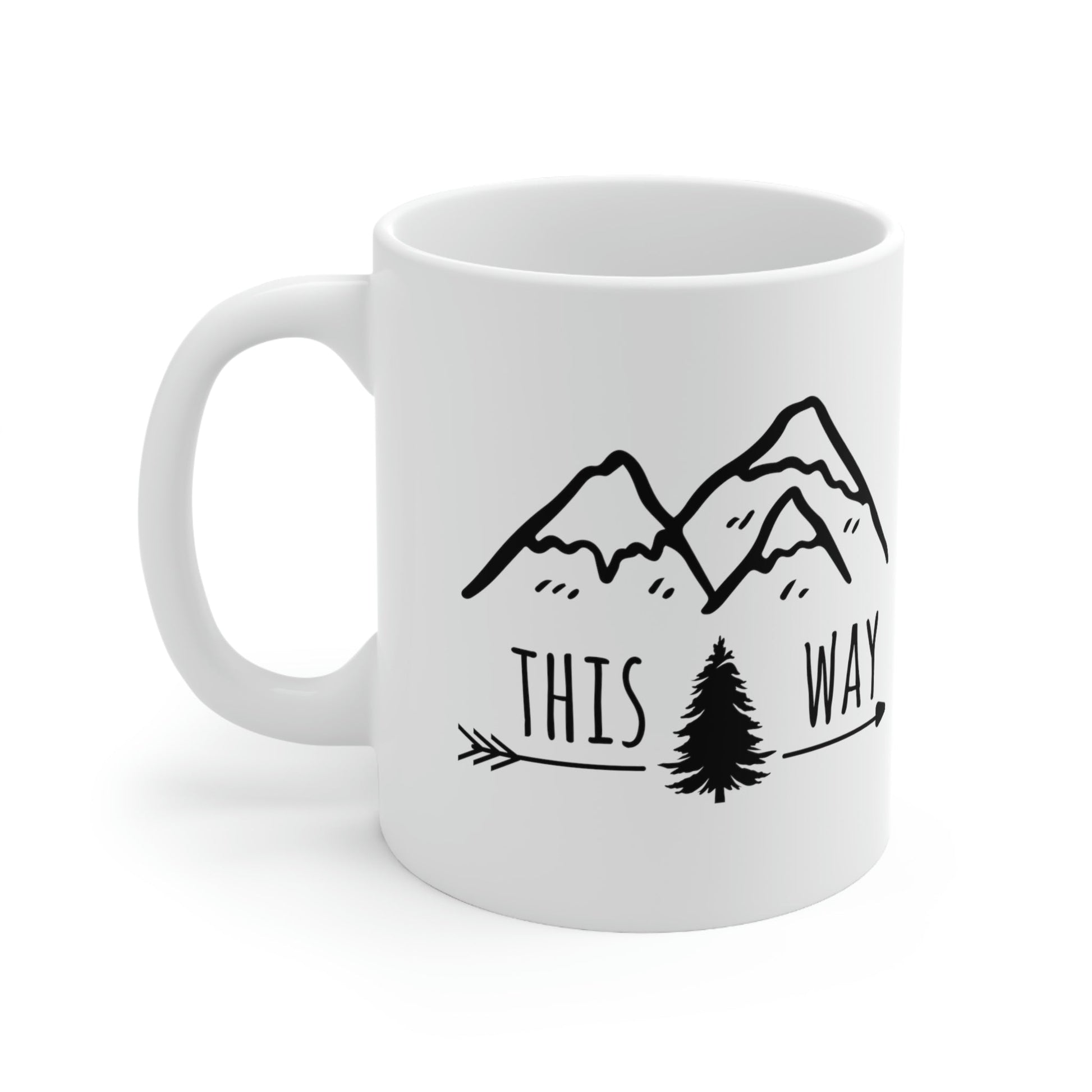 This Way Adventure Begins Vacation Landscape Explore Ceramic Mug 11oz Ichaku [Perfect Gifts Selection]