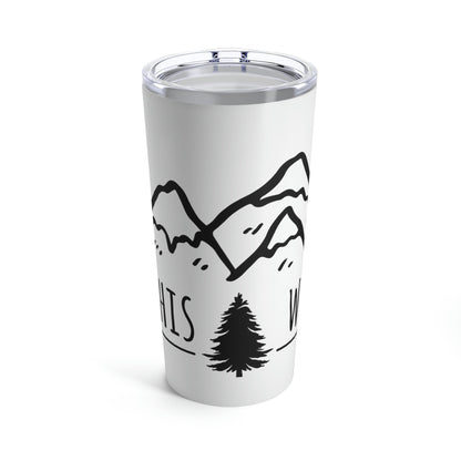 This Way Adventure Begins Vacation Landscape Explore Stainless Steel Hot or Cold Vacuum Tumbler 20oz Ichaku [Perfect Gifts Selection]
