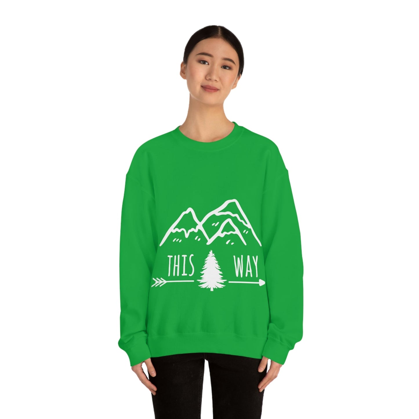 This Way Adventure Begins Vacation Landscape Explore Unisex Heavy Blend™ Crewneck Sweatshirt Ichaku [Perfect Gifts Selection]