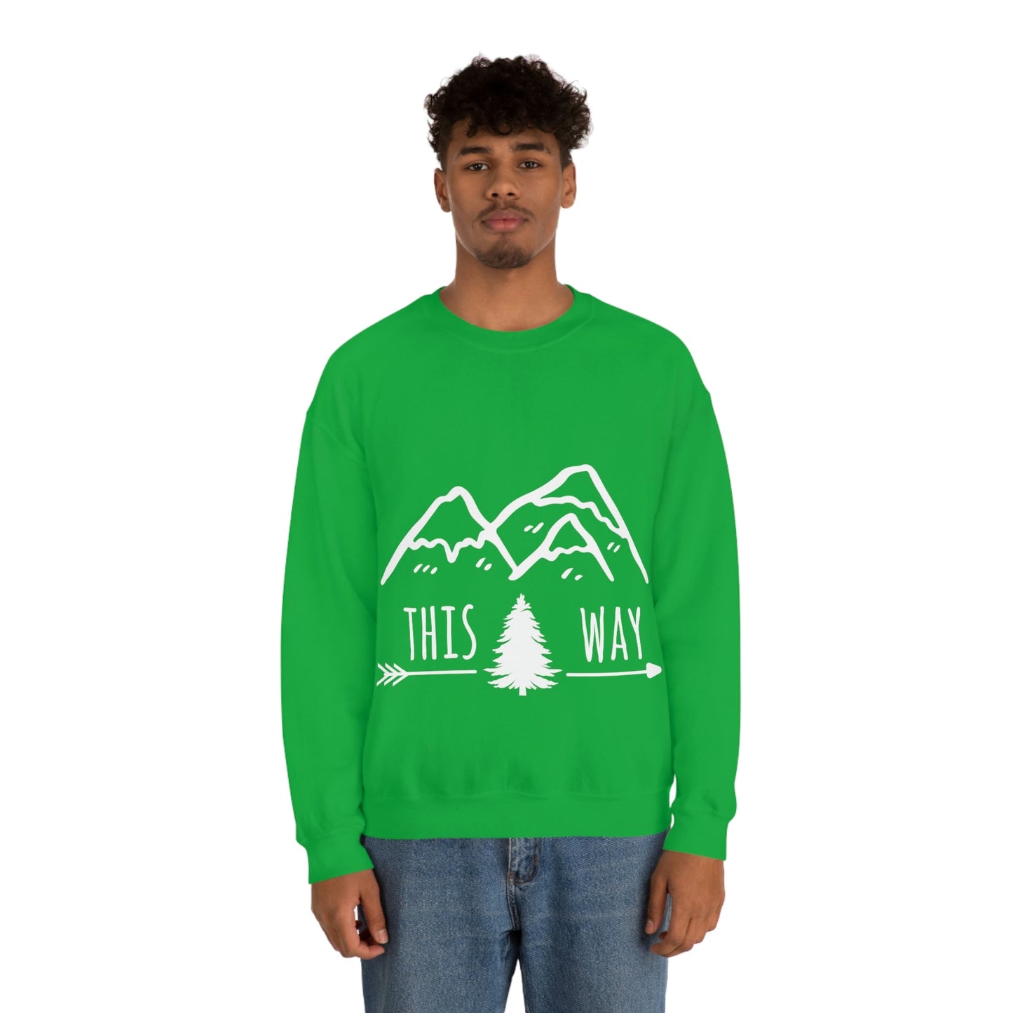 This Way Adventure Begins Vacation Landscape Explore Unisex Heavy Blend™ Crewneck Sweatshirt Ichaku [Perfect Gifts Selection]