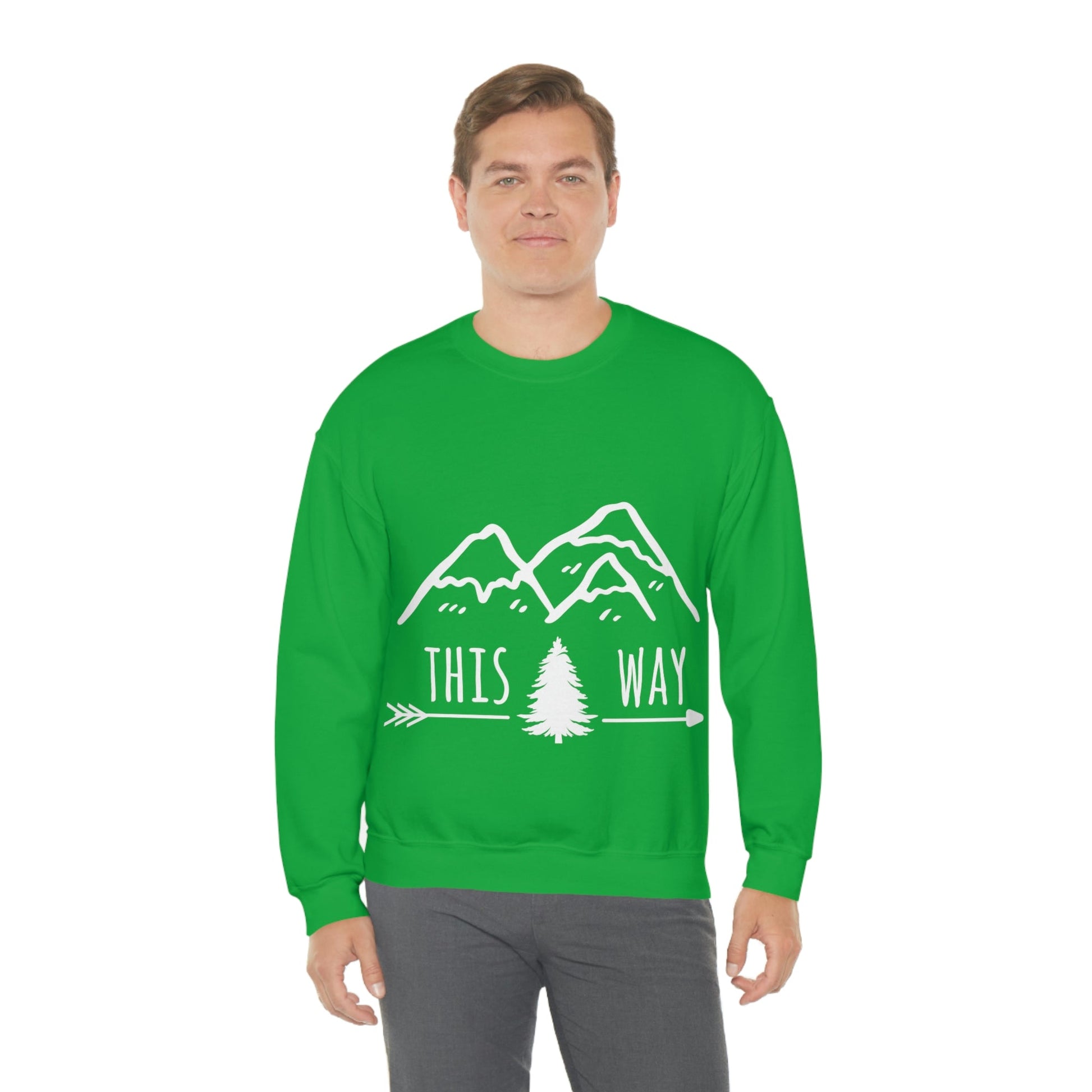 This Way Adventure Begins Vacation Landscape Explore Unisex Heavy Blend™ Crewneck Sweatshirt Ichaku [Perfect Gifts Selection]