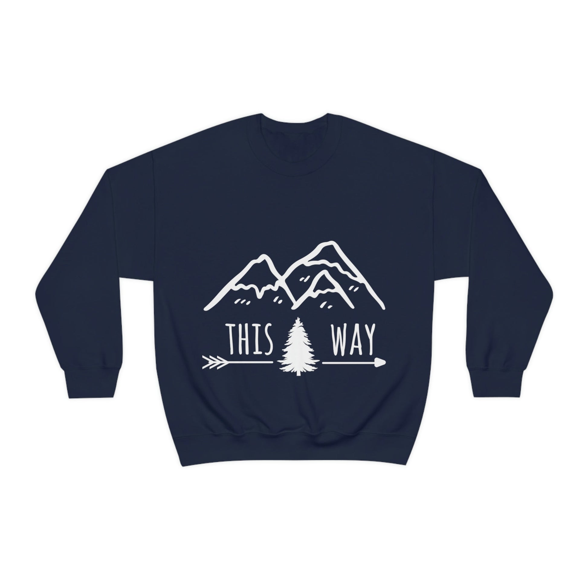 This Way Adventure Begins Vacation Landscape Explore Unisex Heavy Blend™ Crewneck Sweatshirt Ichaku [Perfect Gifts Selection]