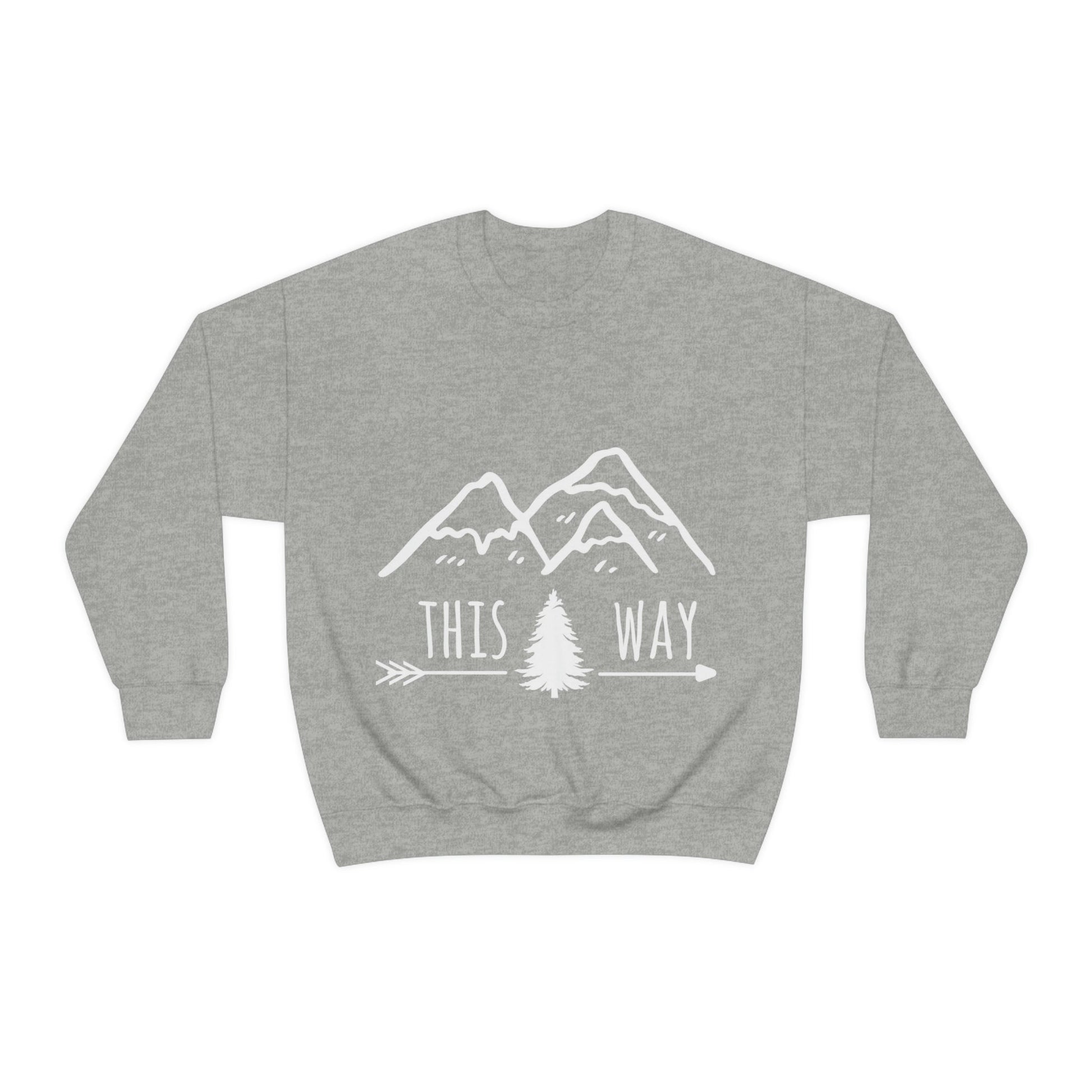 This Way Adventure Begins Vacation Landscape Explore Unisex Heavy Blend™ Crewneck Sweatshirt Ichaku [Perfect Gifts Selection]