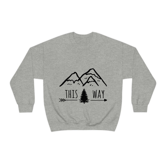 This Way Adventure Begins Vacation Landscape Explore Unisex Heavy Blend™ Crewneck Sweatshirt Ichaku [Perfect Gifts Selection]