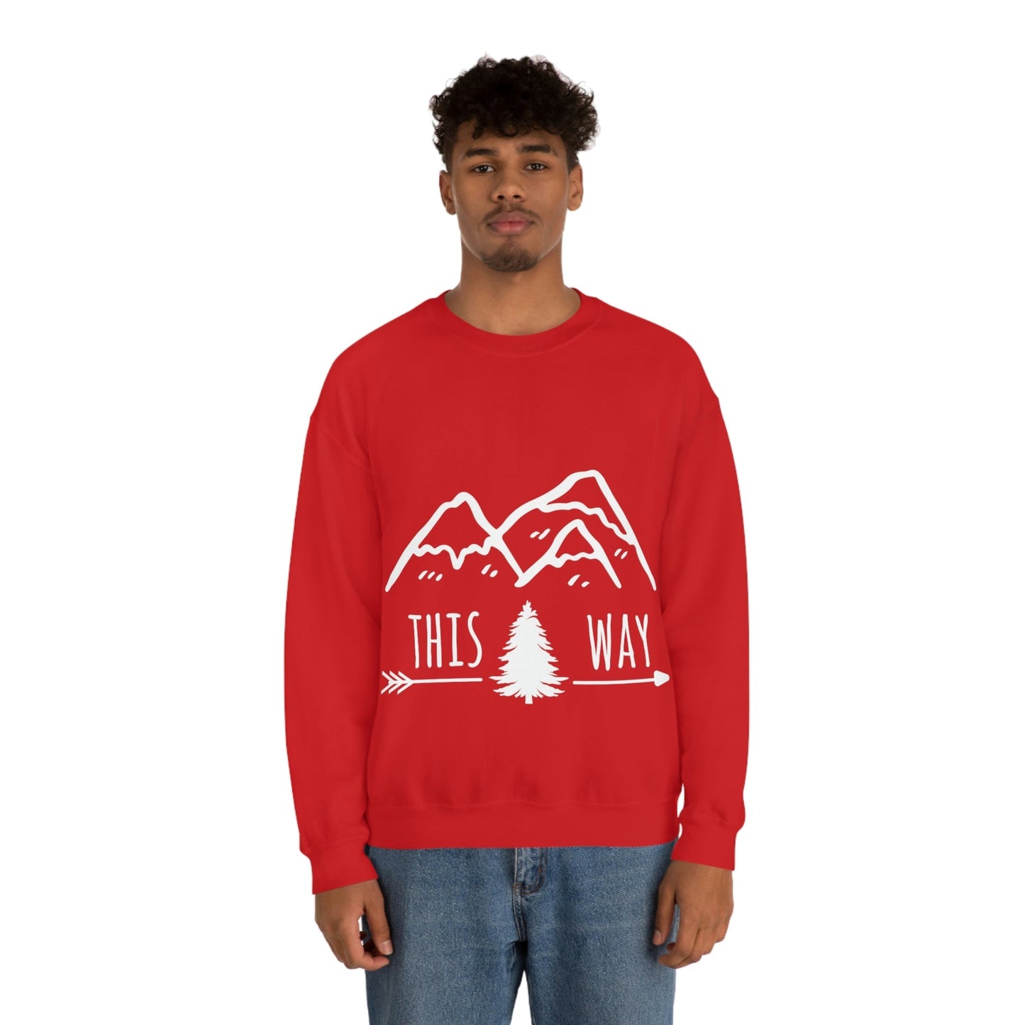 This Way Adventure Begins Vacation Landscape Explore Unisex Heavy Blend™ Crewneck Sweatshirt Ichaku [Perfect Gifts Selection]