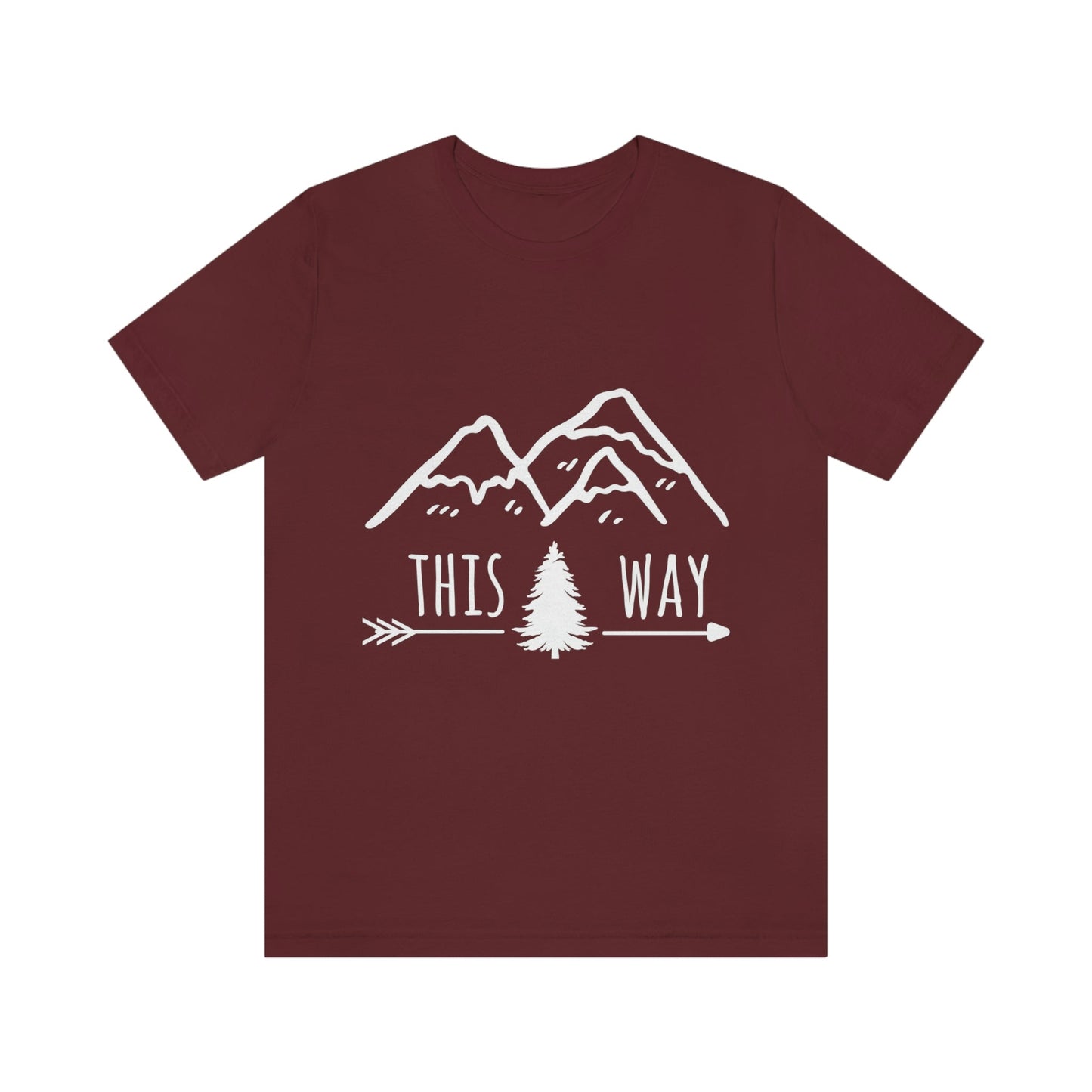 This Way Adventure Begins Vacation Landscape Explore Unisex Jersey Short Sleeve T-Shirt Ichaku [Perfect Gifts Selection]